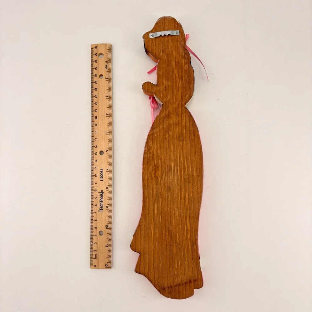 Hand Painted Wooden‎ Southern Belle Wall Plaque Pink Victorian Lady Folk Art